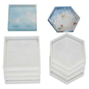 8 Pcs Diy Coaster Silicone Mold, Include 4 Pcs Square, 4 Pcs Hexagon,Bottom U6P3