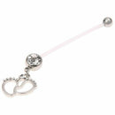 Flexible Pregnancy Maternity Belly Navel Bar Ring Body Piercing Baby Feet W U9E4