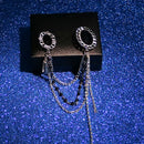 Men's Luxury Fashion Royal Black Tassels Gem Brooch Pin Lapel Party Corsage