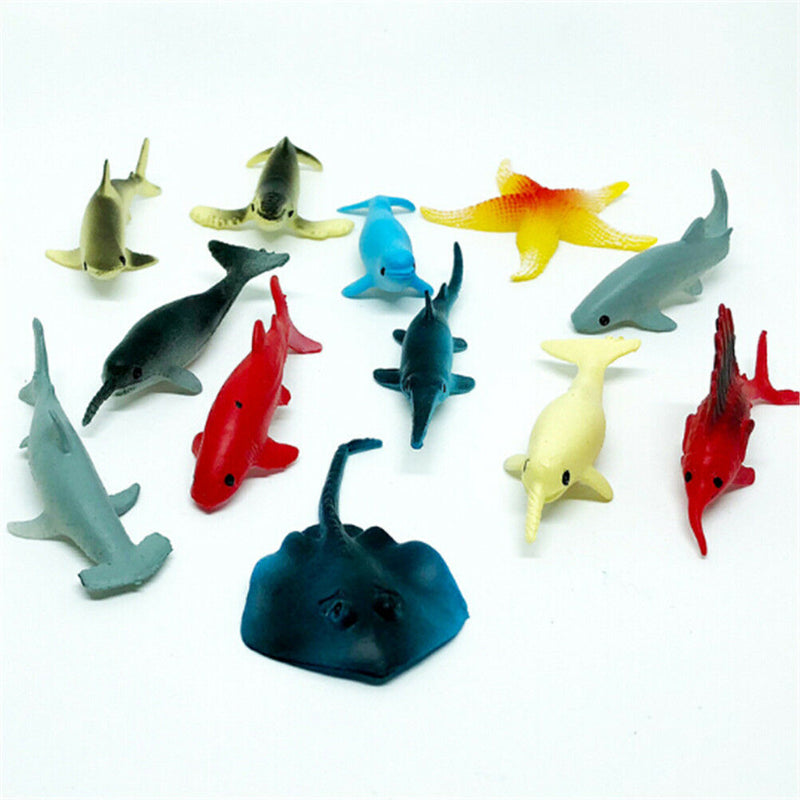 5Pcs Plastic Sea Marine Animal Figures Ocean Creatures Sea Life Crab Kids To Gw