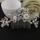 Crystal Rhinestone Wedding Flower Pearls Hair Clip Hair Comb Women Bride-.AU