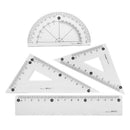 Students Drawing School Supplies Set Square Triangle Ruler Protractor Ruler Suit