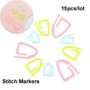 15pcs Silicone Stitch Markers Knitting Holder DIY Weave Tools Locking Stitch  JR
