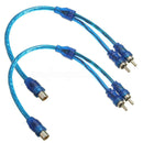 2X Car Home RCA Y Splitter Lead Adapter Cable 1 Male To 2 Female Connector Audio