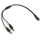 Black Female to 2 Male DC Power Plug Cable Splitter 5.5x2.1mm Adapter For CCT 3C