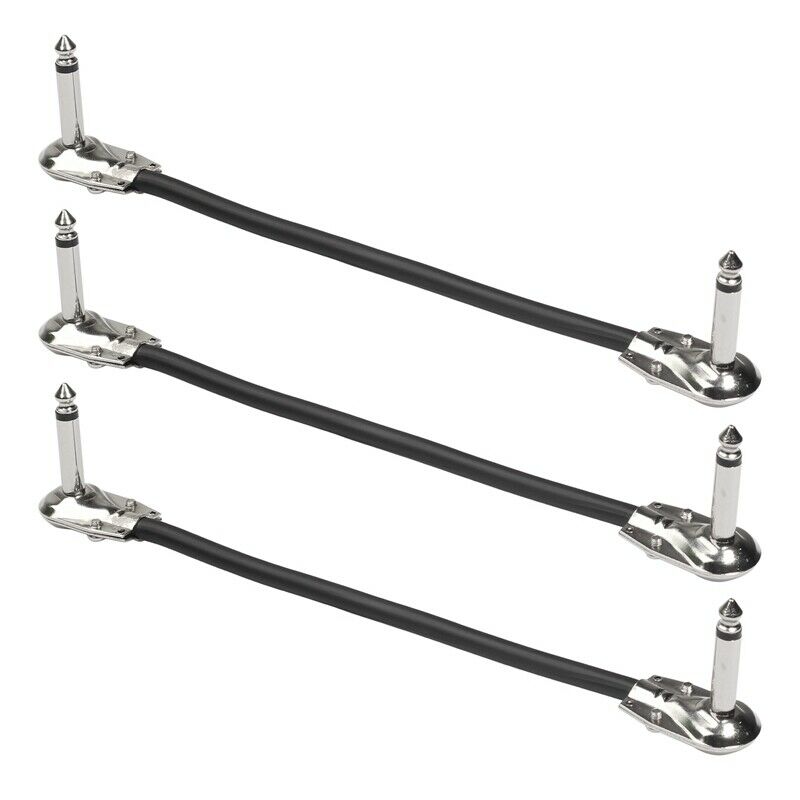 3Pcs 15Cm/ 6In 6.35Mm Male Guitar Effect Pedal Instrument Patch Cable 1/4 I