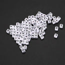 Letter Beads, 100 pieces, black / white, loom bandz, dice, bracelet