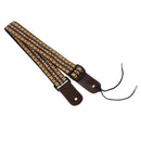 Real Leather Ukulele 1.5" Wide Instrument Shoulder Strap Collection Yellow