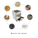 Potable Outdoor Camping Wood Stove Picnic Bbq Grill Stainless Steel Folding