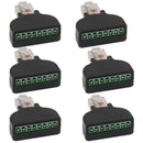 6x RJ45 Ethernet Male Plug to 8 Pin AV Terminal Screw Adapter Converter CCTV