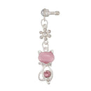 3.5mm Jack Cat Crystal Dust Plug Pink P9I2