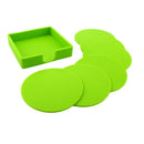 7pcs Silicone Placemat Coasters Cushion Mug Tea Cup Pad Non-slip Mat,Green
