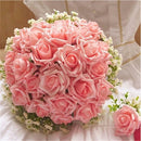 10Pcs Artificial Roses Foam Flowers Bride Wedding Flower Arrangement Navy