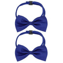 2PCS Adjustable Dog Doggie Puppy Polyester Collar Bowtie Bow Ties Royal Blu M2F2