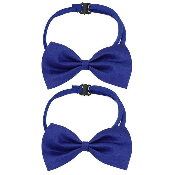 2PCS Adjustable Dog Doggie Puppy Polyester Collar Bowtie Bow Ties Royal Blu M2F2