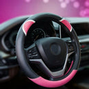 Cute Carbon Fiber Steering Wheel Cover Synthetic Leather Auto Car Steering  T7W6