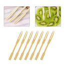 80 pcs/Bag Disposable Bamboo Food Picks Fruit Fork Sticks Buffet Cupcake Toppers