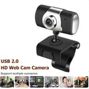 USB 2.0 HD Webcam 360 Rotatable Clip-on Web Camera with Microphone for PC