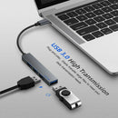 Type-C To 4 USB Hub Expander Ultra-Thin Portable 4 Ports Splitter PC Computer