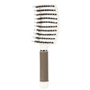 Boar Bristle Hair Brush-Curved And Vented Detangling Hair Brush For Women L