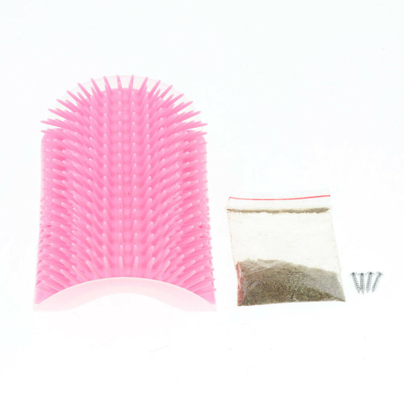 2pcs Cat Hair Grooming Slicker Corner Brush Comb Self Massage Catnip Included