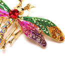 Crystal Colorful Dragonfly Insect Shaped Brooch Pin Badge Bag Decor Jewelry Gi3C