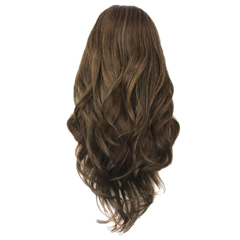 Chemical Fiber Fluffy Lady'S Long Roll Brown Wig Wave Roll Wig Hair Set Hig V9B1