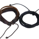 2 x Multilayer Punk of hemp braided rope bracelet