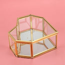Flip Love Heart Shaped Geometric Glass Jewelry Box Glass Ring Box Exquisite T6N3