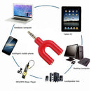 3.5mm Extension Earphone Audio Splitter 1 Male to 2 Female Adapter (Red)