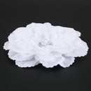 Rhinestone Peony Flower Hair Clip for Girl Toddler Lady White S5E4