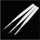 3pcs white nail art uv gel diy pen painting nail supplies salon manicure tool OZ