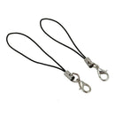 15 Pcs Black Coil Strap Lobster Clasp Mobile Phone Key String