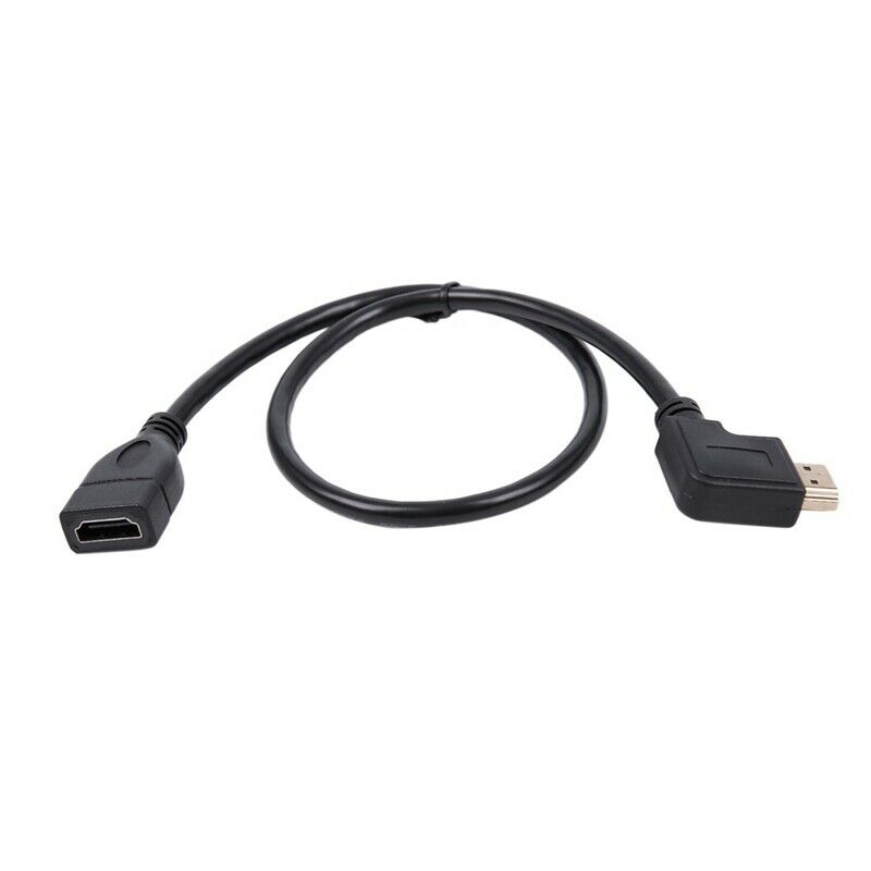 Hdmi Female To Male Left Angle Extension Cable Tv Lead 2.0 High Speed Ether V7O3