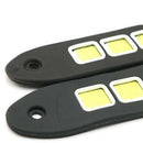 2X Car Drl Led Daytime Running Light Fog Cob Strip Lights Flexible Auto Car