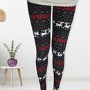 1pc Christmas Snowflake Elk Print Leggings Women Elastic Sport Thin Pencil Pants