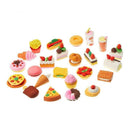 25PCS Pencil Erasers Assorted Food Cake Dessert Puzzle Toys Earsers For Kid