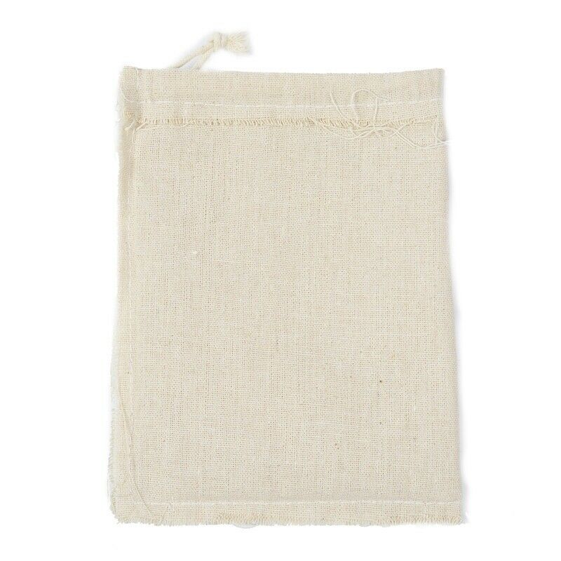 50Pcs Handmade Muslin Cotton and Linen Drawstring Packaging Gift Bags for C G1K9