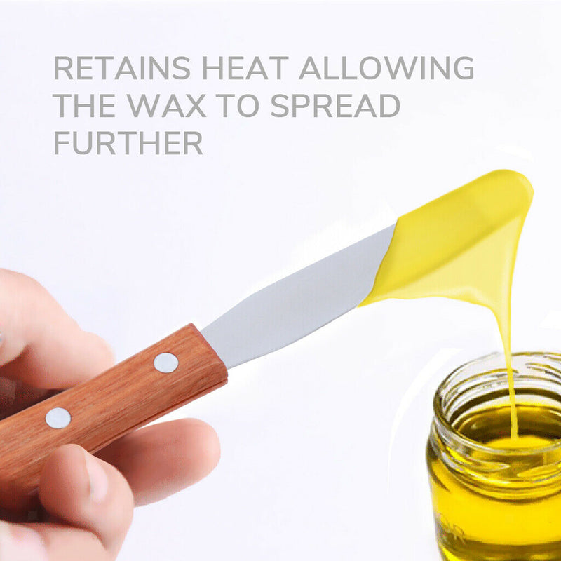 Wood Metal Waxing Spatula Depilatory Wax Stick for Body Eyebrow Hair Removal