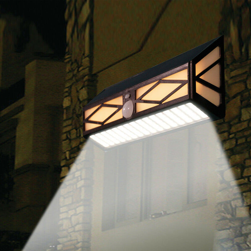 80LED Solar Wall Light Garden Human Infrared Sensor Hanging Security Lamp A