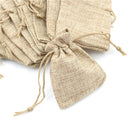 10X Small Burlap Jute Sack Linen Pouch Bag Drawstring Wedding Supplies FT