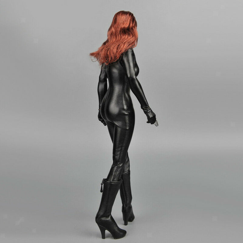 1/6 Female Faux Leather Jumpsuit Catsuit Outfit for 12" Kumik Phicen