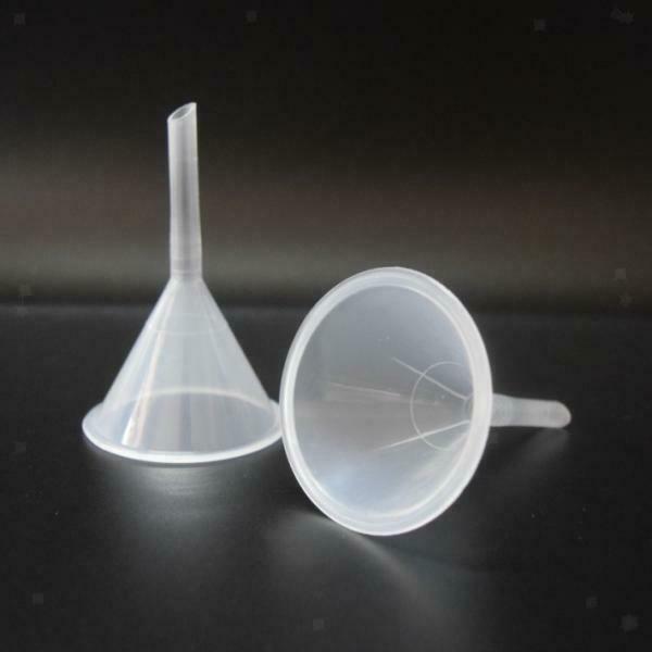 2x 60mm Plastic Clear Long Stem Gauge Funnel For Lab Tester Liquid Spout