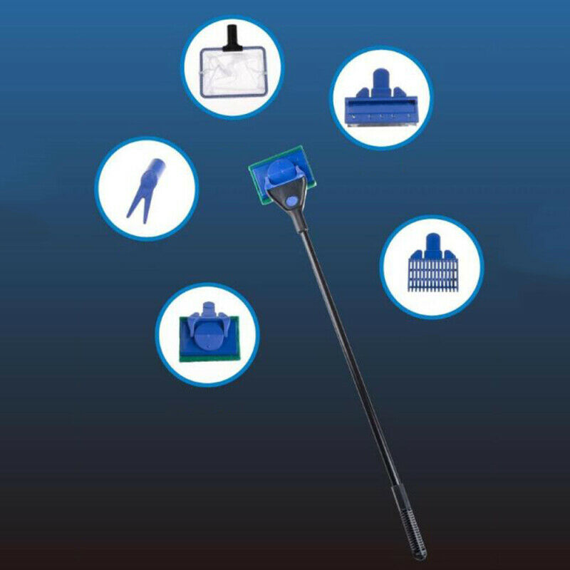 Fish Tank Aquarium Cleaning Kit Glass Brush Fishnet Magnetic Cleaner Tools TFR