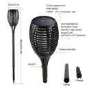 True Flame Solar Torch Light Warm White LED Flickering Stake Outdoor Garden Lamp