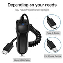 Auto Fast Charging Car Charger with Retractable Cable Phone Charger USB Wit U4Y7