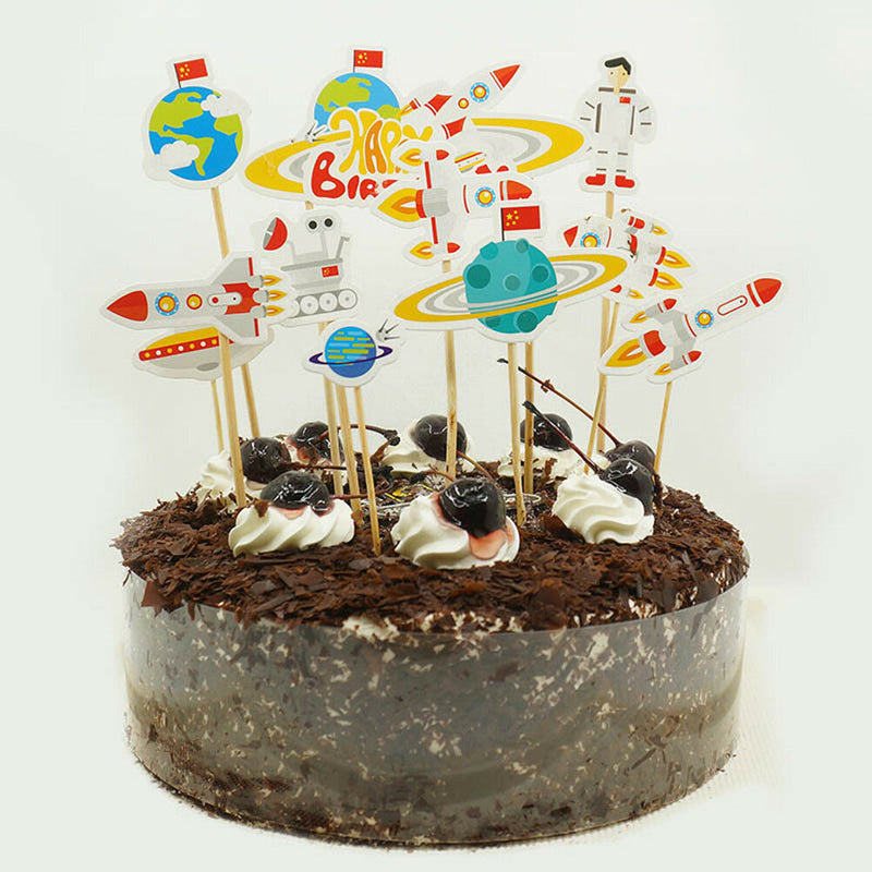 Cake Topper Rocket Cake Insert Card Wedding Birthday Party Supply Decoration OZ