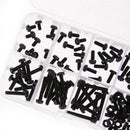 160PCS M3 8 Sizes Assortment Stand-off Nylon Screws Bolt Nuts Fastener Black 3c