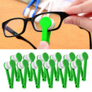 24x Mini Microfiber Spectacles Eyeglasses Cleaner Cleaning Brush Soft Green