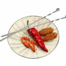 10x BBQ Barbecue Stainless Steel Grilling Kabob Kebab S Flat Skewers Needle X9M4